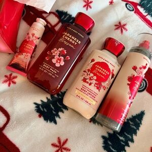 Bath & Body Works Japanese Cherry Blossom Body Wash & Set - Red/Pink